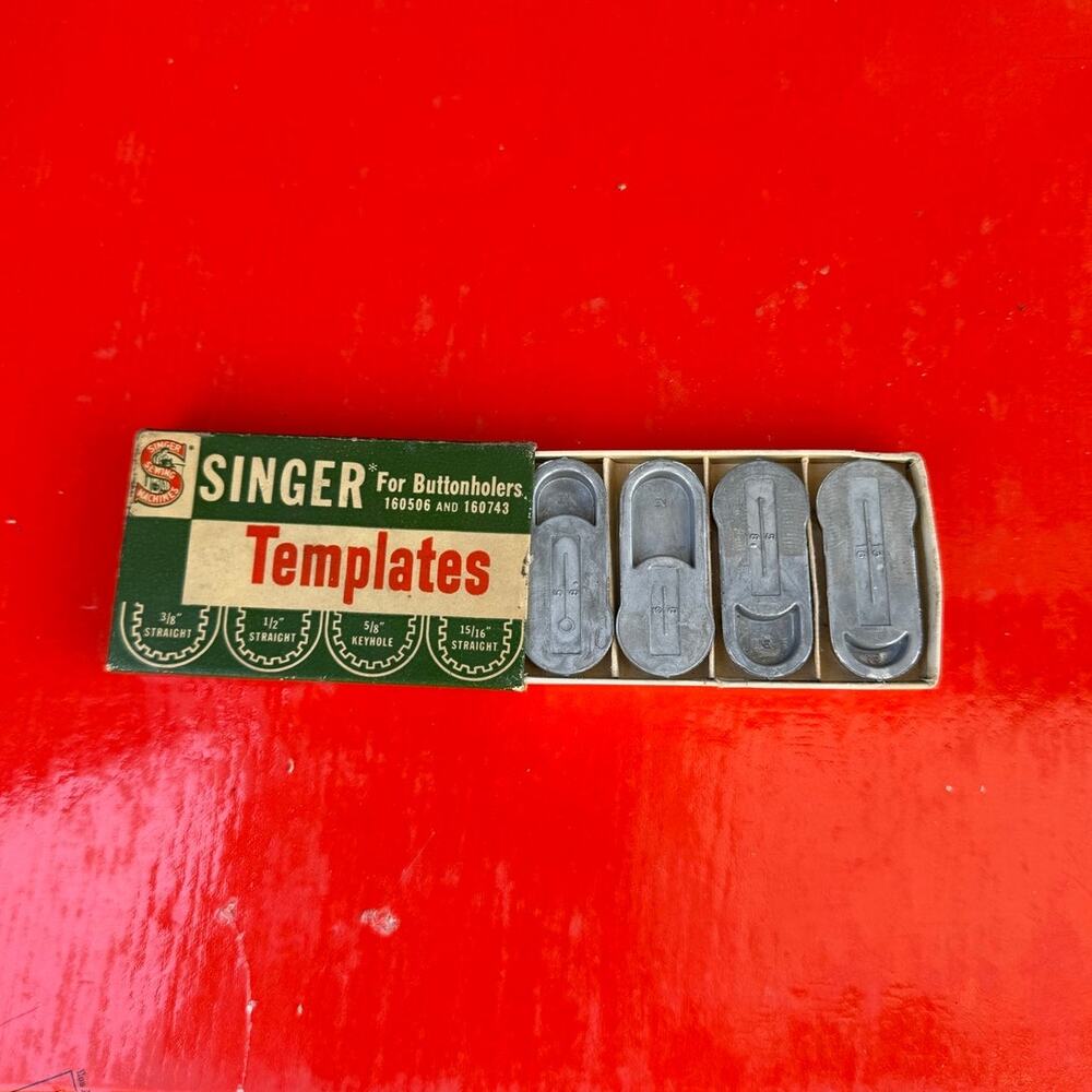 vintage Singer Buttonholer Template Set for use w/Singer buttonholer attachments